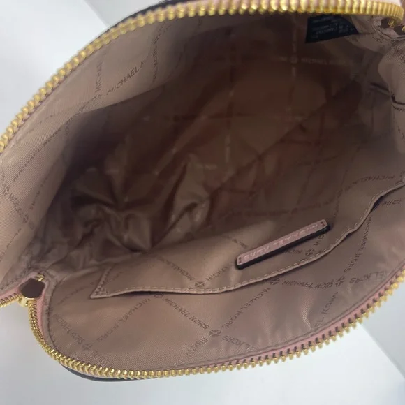 Michael Kors Jet Set Travel Med Logo Dome Crossbody XCROSS XBODY Powder Blush NW